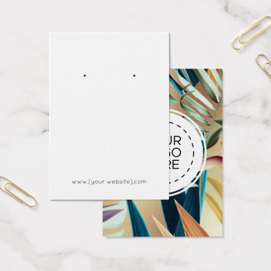 トロピカルモダン花模様イヤリングディスプレイカード (オフィス)