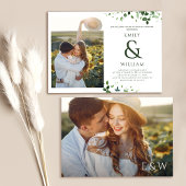 トロピカルモダン葉フォトカップルのシャワー 招待状