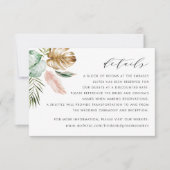 トロピカルモダン金ゴールドパームグリーン詳細カード 招待状 (正面)