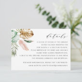 トロピカルモダン金ゴールドパームグリーン詳細カード 招待状 (スタンド正面)