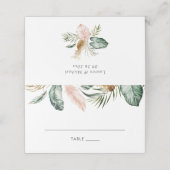 トロピカルモダン金ゴールドパームグリーン赤面テーブル プレイスカード (外部開封)