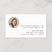 トロピカルモダン金ゴールドパームツリープロフェッショナル写真 名刺 (裏面)