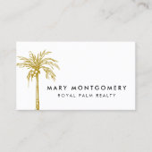トロピカルモダン金ゴールドパームツリープロフェッショナル写真 名刺 (正面)