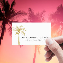 トロピカルモダン金ゴールドパームツリープロフェッショナル 名刺