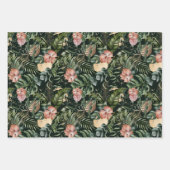 トロピカルモダン魔法とグリーンパーム金ゴールド&ブラック ラッピングペーパーシート (正面2)