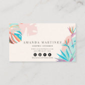 トロピカルモダン鮮やかモチーフのソーシャルメディア 名刺 (裏面)