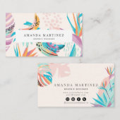 トロピカルモダン鮮やかモチーフのソーシャルメディア 名刺 (正面/裏面)