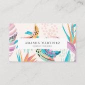 トロピカルモダン鮮やかモチーフのソーシャルメディア 名刺 (正面)