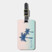 トロピカルモダン、グリッターヤシの木 ラゲッジタグ (正面縦)