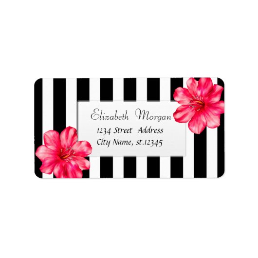 トロピカルモダン，ヒビスクスブラックストライプ ラベル (正面)