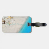 トロピカルモダン、ビーチ、星 ラゲッジタグ (裏面横)