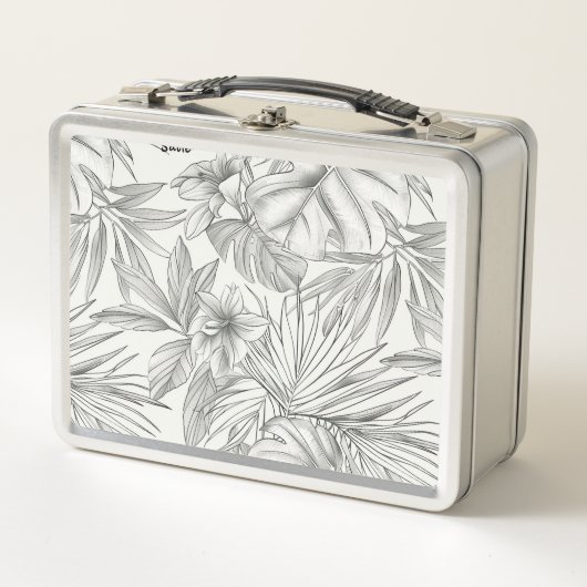 トロピカルモノクロ メタルランチボックス (正面)
