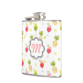 トロピカルモノグラムのカクテル&フルーツパターン フラスク (左)