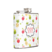 トロピカルモノグラムのカクテル&フルーツパターン フラスク (右)