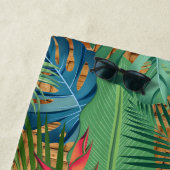 トロピカルモノグラムのフローラオンウィッカープリント ビーチタオル (インサイチュ)