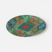 トロピカルモノグラムのフローラオンウィッカープリント ペーパープレート (アングル)