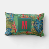 トロピカルモノグラムのフローラオンウィッカープリント ランバークッション (裏面)