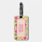 トロピカルモノグラムハワイアンフラワーアロハフラ女性 ラゲッジタグ (裏面縦)