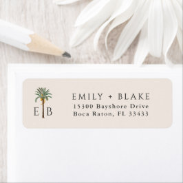 トロピカルモノグラムパーソナライズドヤシロゴ ラベル