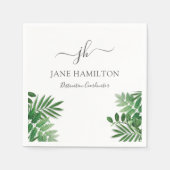 トロピカルモノグラムビジネスイベント スタンダードカクテルナプキン (正面)