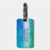 トロピカルモノグラム動揺してブルーグリーンビーチ ラゲッジタグ (裏面縦)