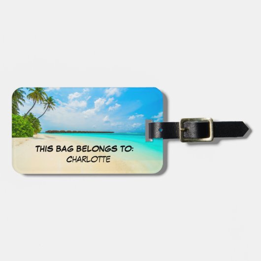 トロピカルモノグラム旅行荷物タグ ラゲッジタグ (正面横)