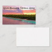 トロピカルモルディブパームツリーアイランドビーチサンセット 名刺 (正面/裏面)