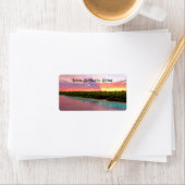 トロピカルモルディブパームツリーズアイランドビーチサンセット ラベル (インサイチュ)