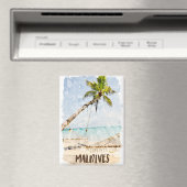 トロピカルモルディブビーチビューシーナリー マグネット (インサイチュ (食洗機))