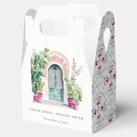 トロピカルモロッコの出入り口結婚の水色 フェイバーボックス (オープン)