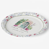 トロピカルモロッコの出入り口結婚の水色 ペーパープレート (アングル)