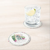 トロピカルモロッコの出入り口結婚の水色 ラウンドペーパーコースター (インサイチュ)