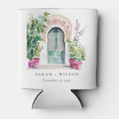 トロピカルモロッコの出入り口結婚の水色 缶クーラー (正面)