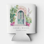 トロピカルモロッコの出入り口結婚の水色 缶クーラー (裏面)