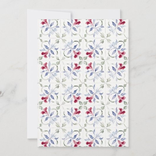 トロピカルモロッコドーンウォーターカラー誕生日 招待状 (裏面)