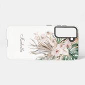 トロピカルモンスターアンドオーキッド名前をカスタムする SAMSUNG GALAXYケース (裏面横)