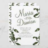 トロピカルモンスターチーズつる植物クラフト結婚ズ 招待状 (正面/裏面)