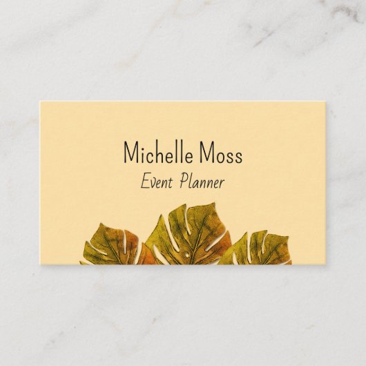 トロピカルモンスターラの葉パーム離れエレガント 名刺 (正面)