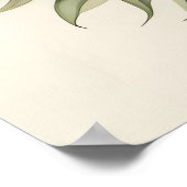 トロピカルモンスターラパームの水彩束葉 ポスター (角)