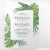 トロピカルモンスターラパーム写真コラージュウェディング 三つ折り招待状 (内部最初)