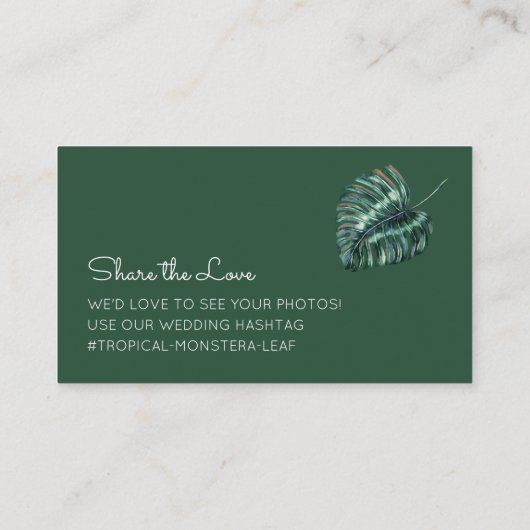 トロピカルモンスターリーフハッシュタグ情報フラット プレイスカード (裏面)