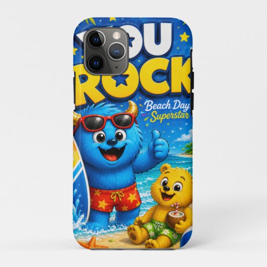 トロピカルモンスター ビーチデイ コラージュ Case-Mate iPhoneケース (裏面)