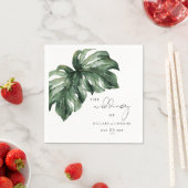 トロピカルモンステラのエレガントな結婚式 スタンダードカクテルナプキン (インサイチュ)