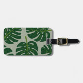 トロピカルモンステラのヤシの葉の旅行荷物タグ ラゲッジタグ (正面横)