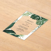 トロピカルモンステラアクリル結婚式招待状 アクリル招待状 (レイダウン)