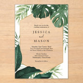 トロピカルモンステラアクリル結婚式招待状 アクリル招待状 (正面)