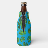 トロピカルモンステラウォーターカラーグリーンカスタムイニシャル ボトルクーラー (ボトル裏面)