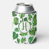 トロピカルモンステラウォーターカラーホワイトグリーンカスタム 缶クーラー (缶裏面)