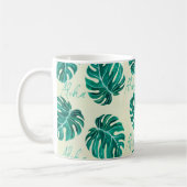 トロピカルモンステラエメラルドグリーン葉パームアロハ コーヒーマグカップ (左)