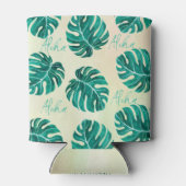 トロピカルモンステラエメラルドグリーン葉パームアロハ 缶クーラー (裏面)